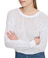 Women's Open-Stitch Long-Sleeve Sweater Черный, XS - фото #13