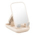 Фото #1 товара 2w1 Regulowany stojak podstawka na telefon z lusterkiem Seashell Series beżowy