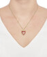 ფოტო #2 პროდუქტის Lab-Grown Ruby (1/2 ct. t.w.) & Lab-Grown White Sapphire (3/8 ct. t.w.) Triple Heart 18" Pendant Necklace in 14k Gold-Plated Sterling Silver