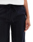 Фото #4 товара Stradivarius pull on trouser in navy pinstripe