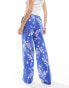 Iisla & Bird resort printed beach trouser co-ord in blue