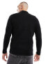 ONLY & SONS ribbed half zip jumper in black