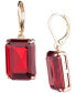 ფოტო #1 პროდუქტის Gold-Tone Color Rectangle Stone Drop Earrings