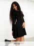 Фото #1 товара Only Petite mini knitted skater dress in black