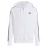 Мужская спортивная толстовка Adidas Classic Style 3S Ft Full Zip Sweatshirt White / Olive Strata, M - фото #4