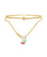Фото #1 товара kensie multi 2 Piece Necklace Set with Heart, Kiss Emoji, Cherry and Bead Charm Pendants