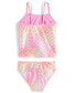 ფოტო #2 პროდუქტის Big Girls 2-Pc, Metallic Scales-Print Flounce Tankini Swimsuit