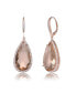 Clear Cubic Zirconia Tear drop Shaped Design Rose Gold Plated Sterling Silver