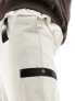 Фото #9 товара ASOS DESIGN oversized joggers with cargo pocket and woven belt detail in beige