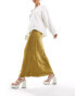 Фото #5 товара Pimkie satin maxi skirt in gold jacquard