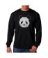 Фото #1 товара Men's Word Art Long Sleeve T-Shirt- Panda Head