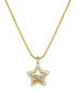 Фото #1 товара White Enamel Cubic Zirconia Star Shaker Pendant Necklace