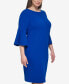 Фото #2 товара Plus Size Bell-Sleeve Sheath Dress