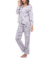 ფოტო #3 პროდუქტის Women's Long Sleeve Floral Pajama Set, 2-Piece