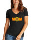 ფოტო #1 პროდუქტის Women's Mom Sunflower Word Art V-Neck T-shirt