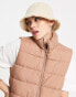 Noisy May padded gilet in camel