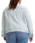 Plus Size Original Embroidered Denim Trucker Jacket