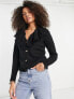 Y.A.S embroidered collar cardigan in black