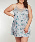 Фото #1 товара Plus Size Hummingbird Print Chemise Nightgown Lingerie, Online Only