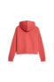Essentials Cropped Logo Fl Kadın Kırmızı Kapüşonlu Sweatshirt