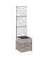 Фото #1 товара Trellis Raised Bed with 1 Pot 11.8"x11.8"x42.1" Poly Rattan Gray