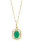 ფოტო #1 პროდუქტის Sapphire (1 ct. t.w.) & Diamond (1/10 ct. t.w.) Pendant 18" Necklace in 14k Yellow Gold (Also Available in Ruby & Emerald)