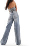 Фото #3 товара Mango relaxed wide leg jean in vintage light wash blue