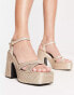 RAID Keiran platform sandals in textured gold metallic - exclusive to ASOS