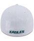 Men's White Philadelphia Eagles Main 39Thirty Flex Hat Белый, L/XL - фото #3