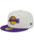 ფოტო #3 პროდუქტის Men's New Era x Cream, Purple Los Angeles Lakers NBA x Staple Two-Tone 59FIFTY Fitted Hat