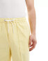 ASOS DESIGN pull on smart linen blend wide leg trousers in dusty yellow