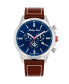 ფოტო #1 პროდუქტის Men's Field Scout Collection Chronograph Brown Genuine Leather Strap Watch, 45mm