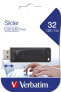 Фото #11 товара Verbatim Slider - USB Drive 32 GB - Black - 32 GB - USB Type-A - 2.0 - 10 MB/s - Slide - Black