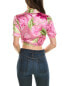 Фото #2 товара Rococo Sand Tie Front Silk Crop Top Women's Pink S