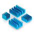 Фото #2 товара Set of heat sinks for Raspberry Pi - with heat transfer tape - blue - 4pcs.