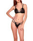 Фото #1 товара Women's Sabrina Vinyl and Mesh Bra Set with Matching G-String