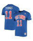 Men's Isiah Thomas Blue Detroit Pistons Hardwood Classics Stitch Name and Number T-shirt