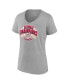ფოტო #2 პროდუქტის Women's Gray Oklahoma Sooners 2023 NCAA Softball Women's College World Series Champions Official Logo V-Neck T-shirt