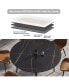 Фото #9 товара 59.05" Modern Man-Made Stone Round Black Metal Dining Table-Position For 6 People