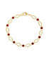 ფოტო #1 პროდუქტის Red Crystal Gold-Tone Link Bracelet