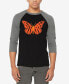 Фото #1 товара Butterfly - Men's Raglan Baseball Word Art T-Shirt