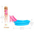 BARBIE Blonde With Pool Slide And Accessories Doll