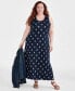 Фото #1 товара Plus Size Printed Sleeveless Maxi Dress, Created for Macy's
