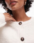 Topshop knitted clean exposed seam crew relaxed cardi in cream Бежевый, XS - EU 32-34 - фото #5