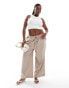 Фото #1 товара ASOS DESIGN Curve pull on trouser with linen in sand