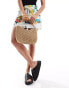 My Accessories crochet crossbody bag with chain strap in natural