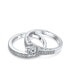 ფოტო #2 პროდუქტის 1.5CT Round Solitaire 6 Prong Milgrain AAA CZ Pave Anniversary Engagement Wedding Band Ring Set For Women .925 Sterling Silver Customizable