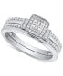 Diamond Square Cluster Ring (1/4 ct. t.w.) in 14k Gold-Plated Sterling Silver or Sterling Silver