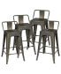 Фото #9 товара Модель стула для кухни costway Набор из 4 низких металлических стульев с 24'' высотой сиденья