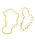 Фото #2 товара ADORNIA tarnish Resistant 14K Gold-Plated Set of Herringbone and Paper Clip Necklaces